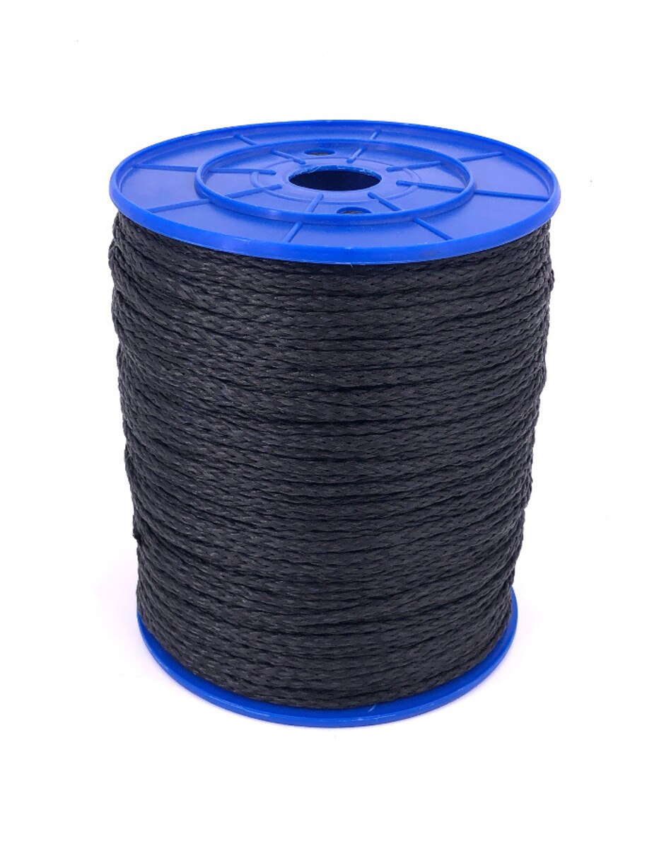 3/16" X 1000' black polypropylene UV treated ski rope