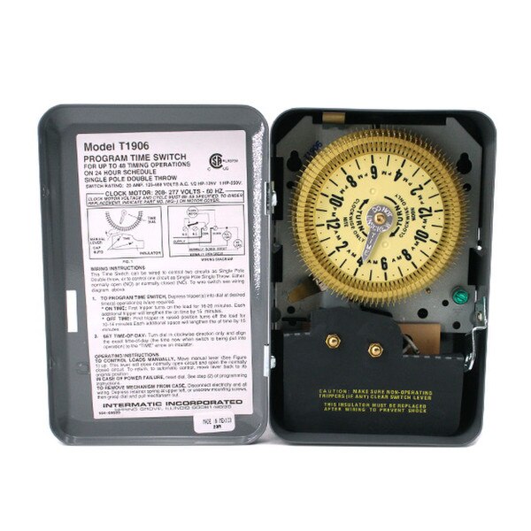 T1906 24Hour Mechanical Time Switch, 208277 VAC, 60Hz, SPDT, Indoor