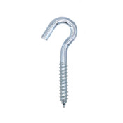 .375" X 4" zinc plated screw hook