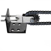 pulley bracket/sprocket assembly with stainless steel roller chain