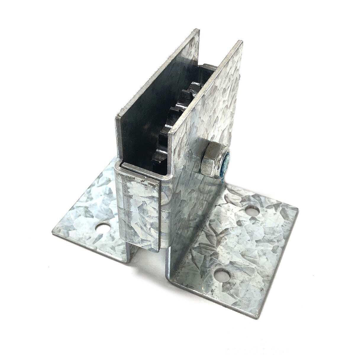 Vertical through wall pulley sprocket assembly