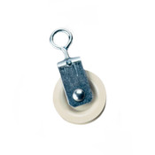 1 7/8" heavy duty white nylon sheave swivel pulley with self lubricating zinc plated steel housing