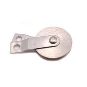 2 1/2" stainless steel sheave pulley with stainless steel straps and rivet