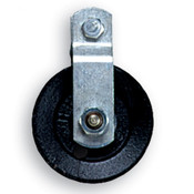 4 1/2" cast iron sheave pulley with heavy duty zinc plated straps and bolts