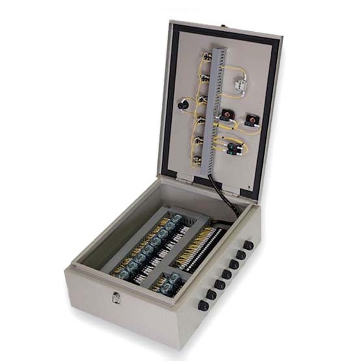 inside of a master control box for electric winches