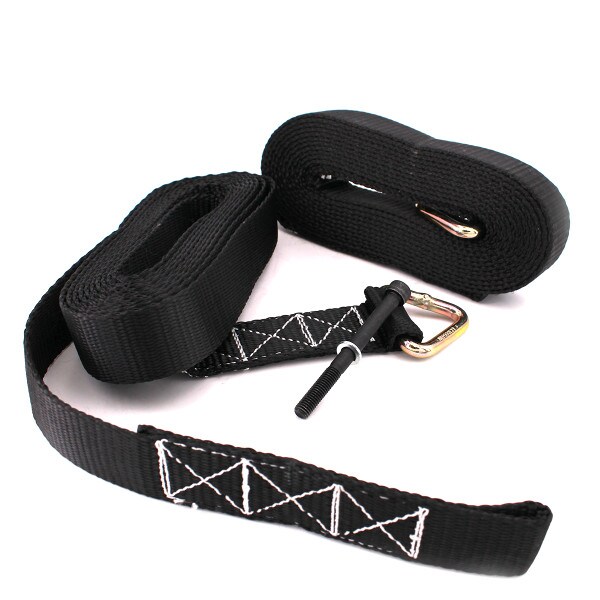 strap kit for winch with two straps and one connector bolt